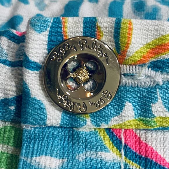 Lilly Pulitzer Shorts Womens 2 Blue Pink Sailboat Print 100% Cotton Summer Beach - Picture 5 of 5